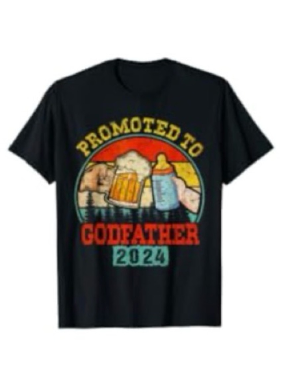 Promoted to Godfather 2024 Graphic Tee - Black